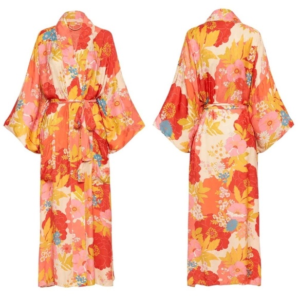 Nwt Spell & The Gypsy Tyler Maxi Robe Chili Red Size S/M - Picture 7 of 14